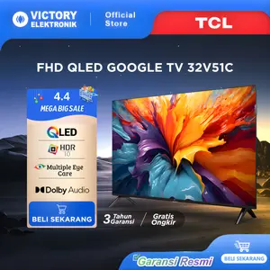 TCL 32 inch V51C - QLED - HDR 10 - Multiple Eye Care - Dolby Audio - Bezel-less (Model: 32V51C)