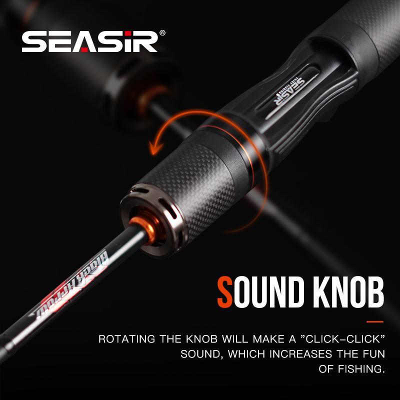 Cần Câu Cá Mũi Tên Màu Đen, SEASIR, Vòng Dẫn Hướng FUJI O Carbon 1.5M BFS Siêu Nhẹ 76G Trọng Lượng Mồi 0.8-10G Núm Âm Thanh Cần Câu Cá 1