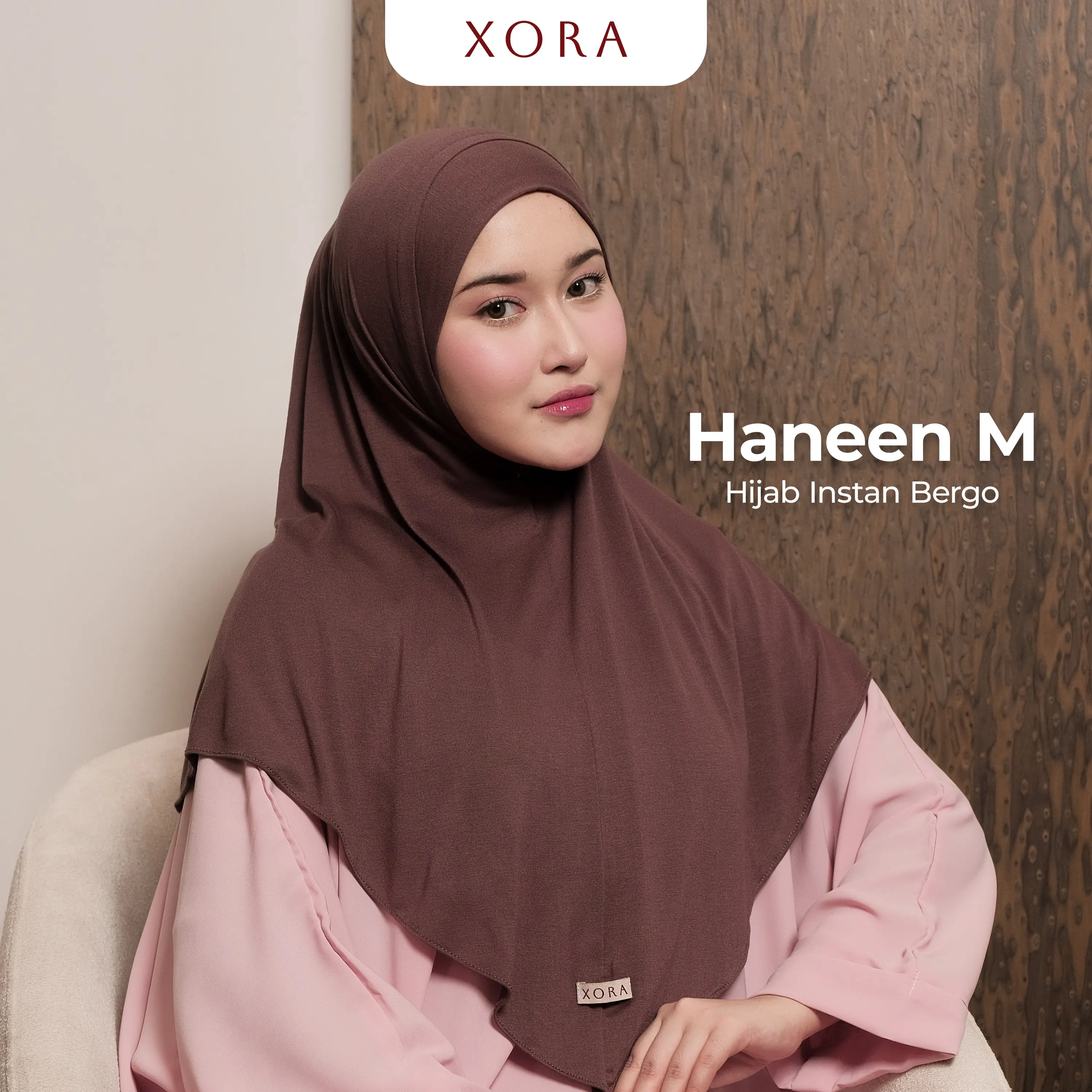 (Xora) Haneen Viscose Rayon Size M - Hijab Malay Kerudung Wanita Muslim Instan Daily Malay Non Pad