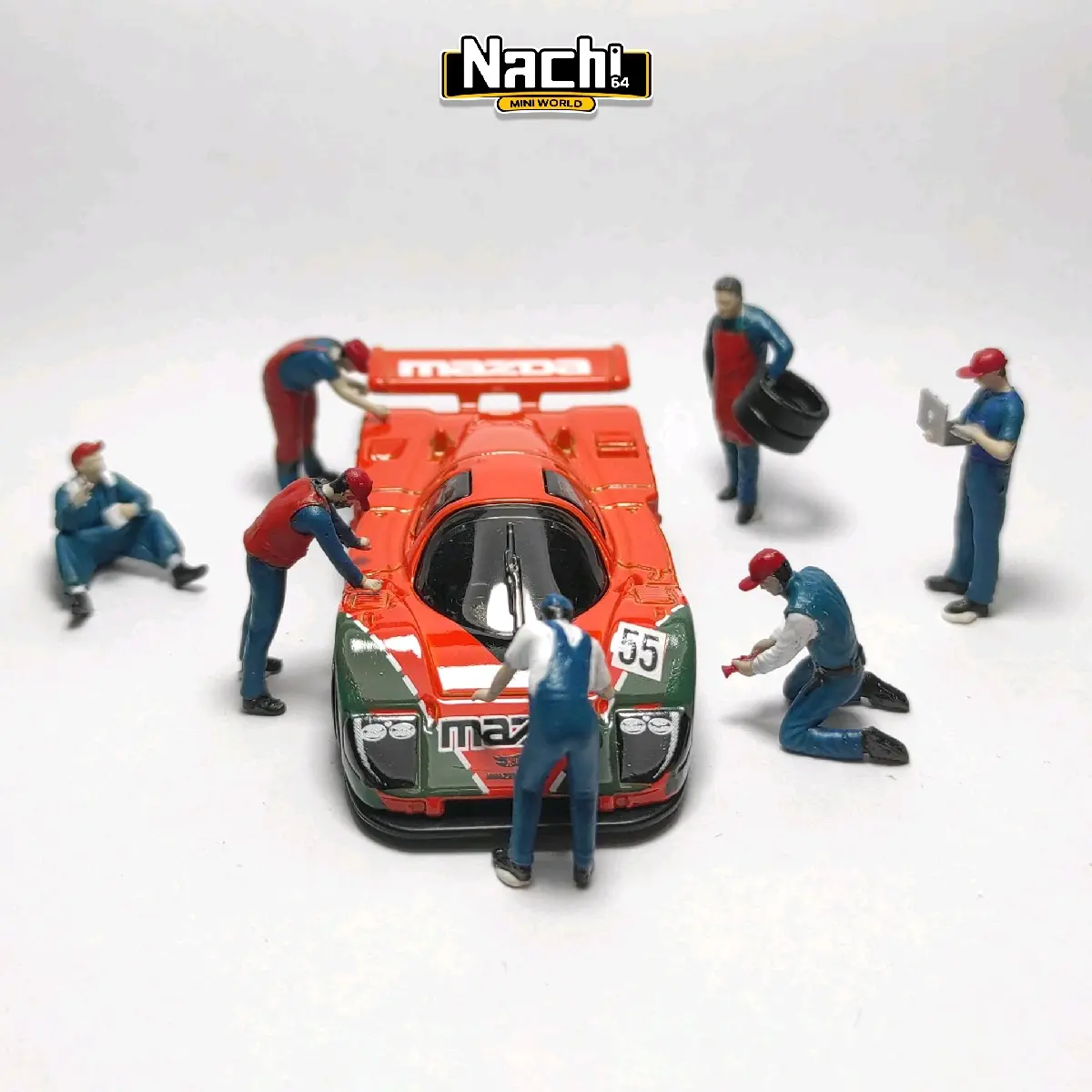 Nachi64 - Figure skala 1/64 (Seri Bengkel Mekanik Part 2) untuk Miniscale Diorama, Arsitekture, Koleksi, Diecast Hotwheels, MiniGT, Matchbox in