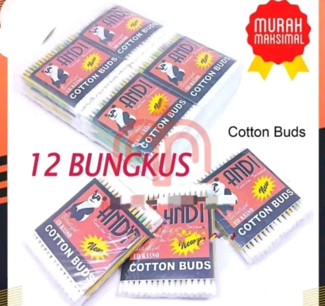 ( 1 PACK ISI 12 BUNGKUS ) COTTON BUDS / COTTONBUD / KOREK KUPING KAPAS