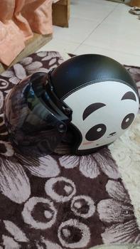Product Review of Helm Bogo Kulit Full Leher Retro Wanita Dewasa SNI Motif Mata Panda Putih Kaca Datar Motor Motorcycle Sepeda from D**5 0