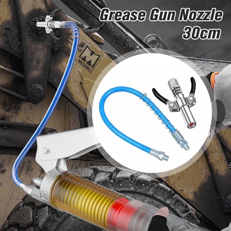 Product Introduction of Lensent Car Grease Nozzle + 30cm hose Grease Coupler Heavy-Duty Quick Release Grease Gun Coupler Two Press Easy to Push Accessories 24