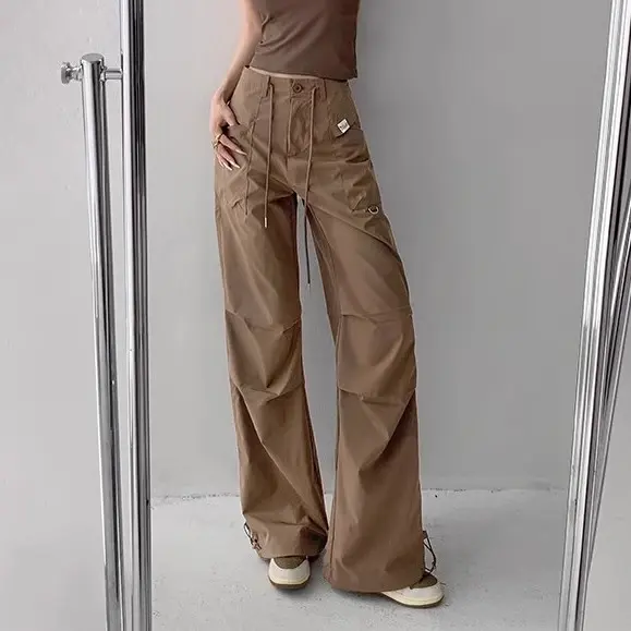 [Premium] Celana Kasual Lurus Longgar Wanita Khaki 2