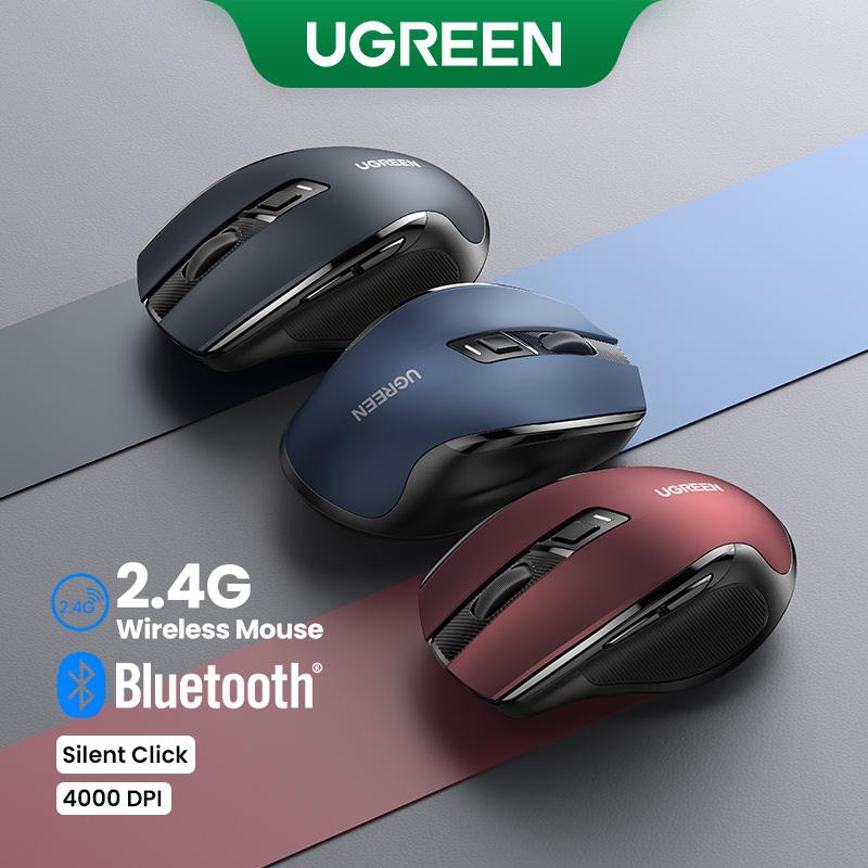 Chuột không dây UGREEN Bluetooth 5.0 Thiết kế công thái học 4000DPI Tắt tiếng Tương thích với MacBook và máy tính bảng 90855