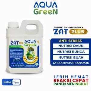 AQUA GREEN Zat Aktivator Tanaman Pemacu & Mempercepat Pertumbuhan - Pembuahan - Memperbanyak Anakan Padi - Memulihkan Tanaman dari Stres akibat Biotik & Abiotik  Pupuk Bunga