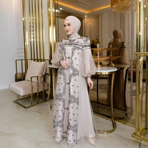 MYLYF Official Alea Dress Gaun Gamis Baju Busana Bahan Katun Bordir Wanita Muslimah Tunangan Menikah Lamaran Ibu Hamil Bridesmaid Pesta Maternity Mewah Kombinasi Lace Premium