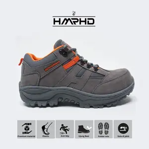 HMRHD Sepatu Gunung Proyek Outdoor Low Boots Grey Ujung Besi