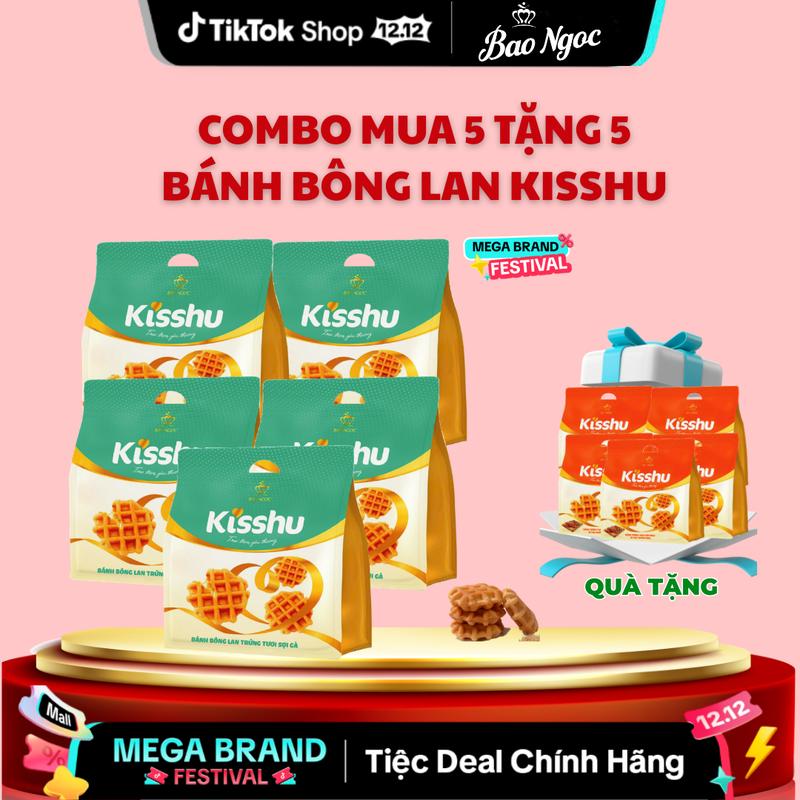    ĐA KHO X "Combo Mua 5 Tặng 5"  Mua 5 Bánh bông lan kisshu trứng tươi sợi gà + Tặng 5 Bánh bông lan kisshu vị thịt nướng bbq - Bánh Mì Tươi Bảo Ngọc 