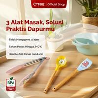 Gambar [Spesial Crehom]Cypruz Spatula Silikon Set Motif Tahan Panas Anti Lumer Utensil Set Silicone Pattern 3 pcs Kitchenware dari Cypruz Kitchenware Kota Bekasi 1 Tokopedia