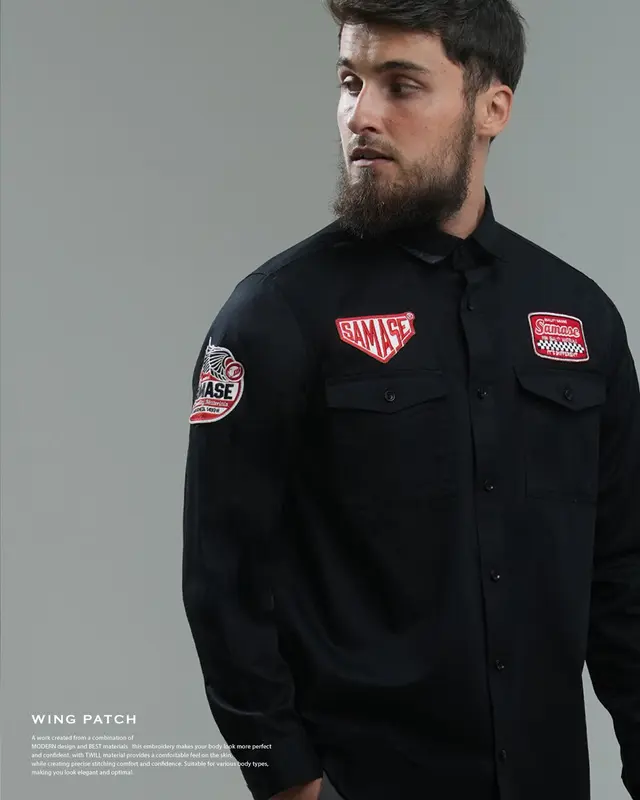 SAMASE KEMKO Kemeja Koko Uniform Wing Patch 01U150P Katun Twill Material 0