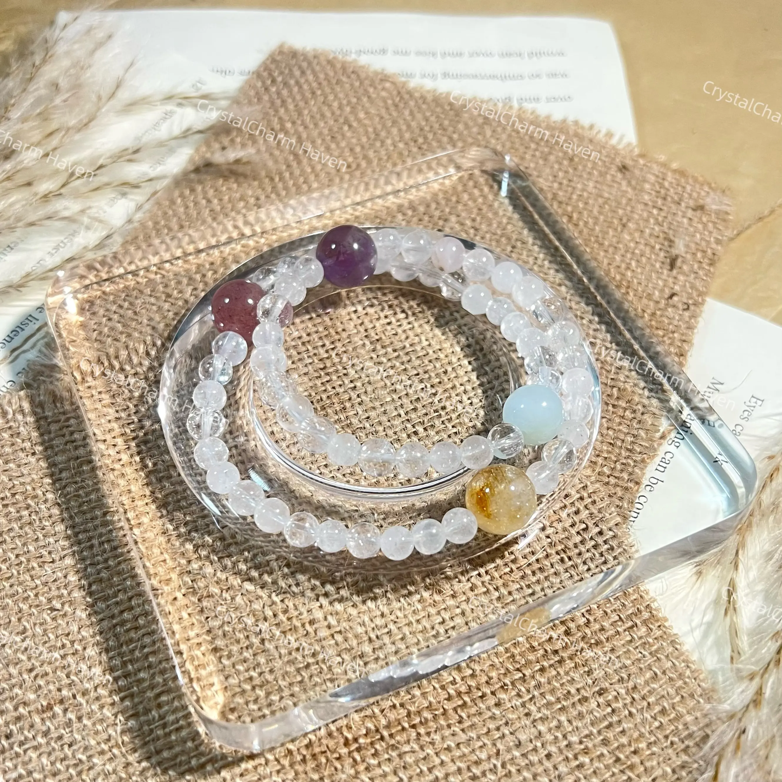 Fashionable DIY Handmade Beaded Natural Stone Bracelet, Light Luxury Style, Versatile and Suitable for Any Outfit