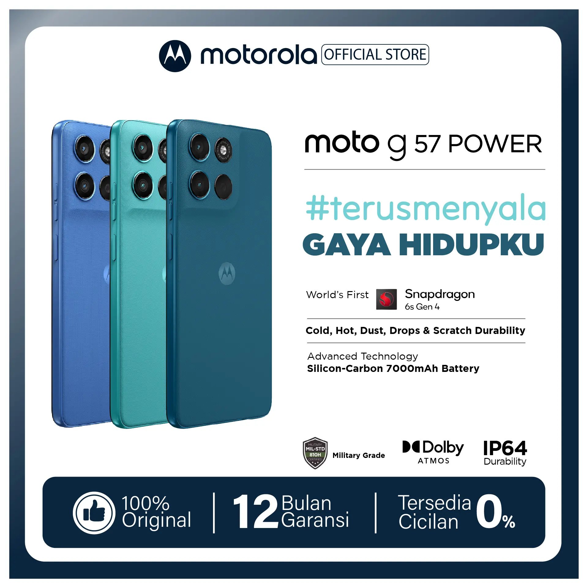 (bangroy2) Moto G57 Power 5G - RAMBoost 24GB/256GB - Snapdragon6s Gen4 - Antutu 625K - 7000mAh SiliconCarbon - 50MP Sony LYTIA600