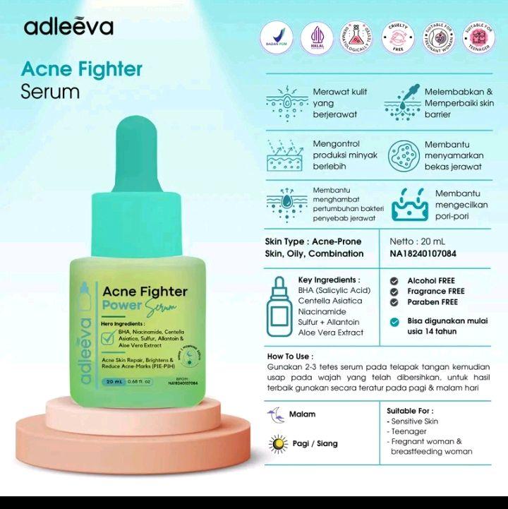 [ADLEEVA Minva] - (Paket  Pemula ISI 4) WHITENING Glow Booster / ACNE Bright Series Basic - Mencerahkan bantu samarkan flek hitam, Paket perawatan kulit berjerawat dan bekas jerawat secara maksimal BPOM HALAL 4