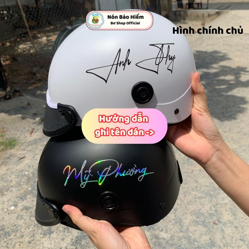 GHI CHÚ TÊN 1 Mũ Bảo Hiểm 1 2 Đầu Mỏ Mềm Loại 1 Nón Bảo Hiểm Nửa Đầu Mui Mềm Nhiều Màu Nhám Loại 1 Chất Liệu Nhựa ABS Cứng Bơ Shop Helmet