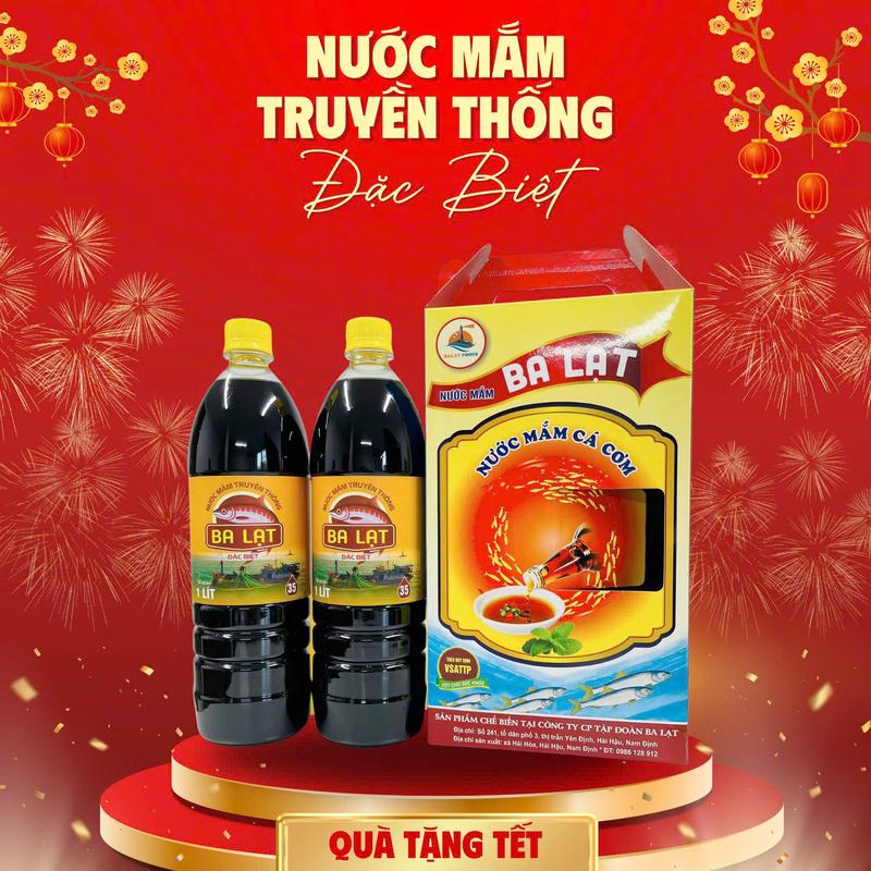   Combo 2 Lít Quà Tặng Đặc Biệt  BALAT FOOD Nước Mắm Truyền Thống Ba Lạt Đặc Sản Hải Hậu Nam Định 35% Đạm Chai 1000ml 