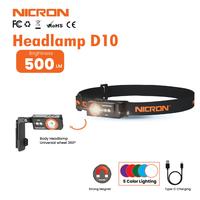 Gambar Nicron Mini Headlamp D10 Senter Kepala 500 lumen - Jaraka Cahaya 72 meter - 5 warna cahaya - Outdoor Camping - Maintenance Charger Usb dari Nicron Official Store Kota Administrasi Jakarta Barat 1 Tokopedia