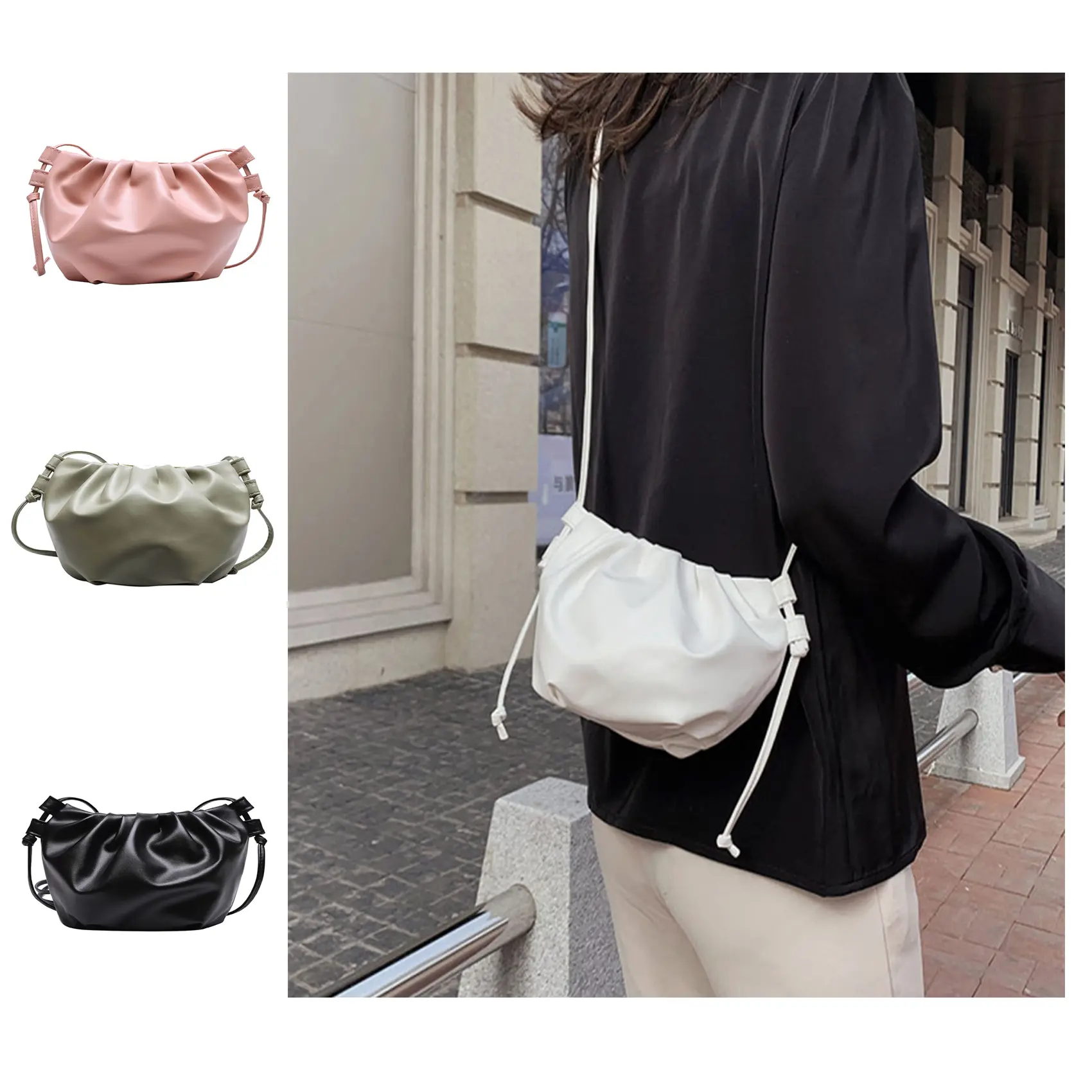 Women Cute Lady Tote Bag Dumpling Shaped Tote Bags DDD