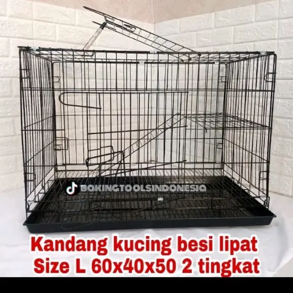 kandang kucing murah 2 tingkat size L 60x40x50 0