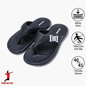 INKAYNI Sandal Jepit Pria Full Karet Sandal Cowok Terbaru 2026 Kekinian Anti Slip Dan Anti Abu Sepatu Dewasa Size 40-45 Sandal Pria Slop Karet Ori jelly Karet Casual Tahan EVA tebal Karet elastis Empuk Sandal Selop Pria Sandal Murah | Kekinian