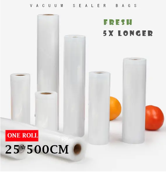 Vacuum Roll Bag for Household Vacuum Sealer Fresh Food Packaging Automatic Machine Sealing Package