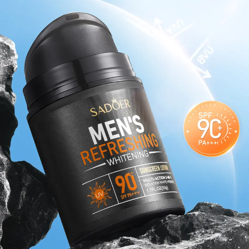 SADOER Men's Refreshing Whitening Sunscreen Anti UV Non greasy Sunscreen 50g