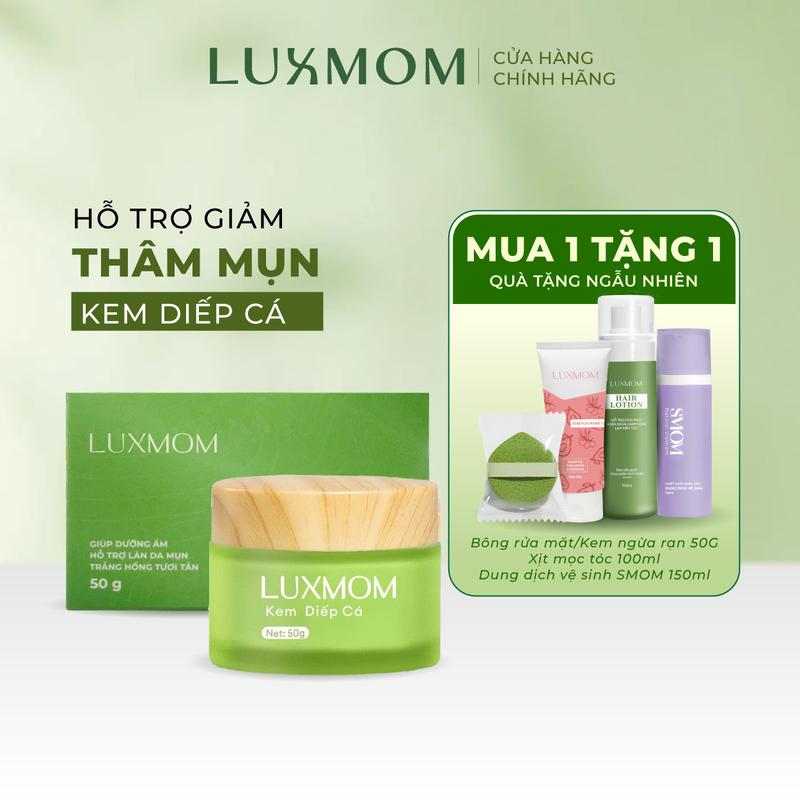   Quà Ngẫu Nhiên  Kem Diếp Cá Luxmom 50G - Hỗ Trợ Chăm Sóc Da Mỗi Ngày - Giúp Làm Đều Màu Da - Hỗ Trợ Thâm Sạm Cải Thiện Mụn 