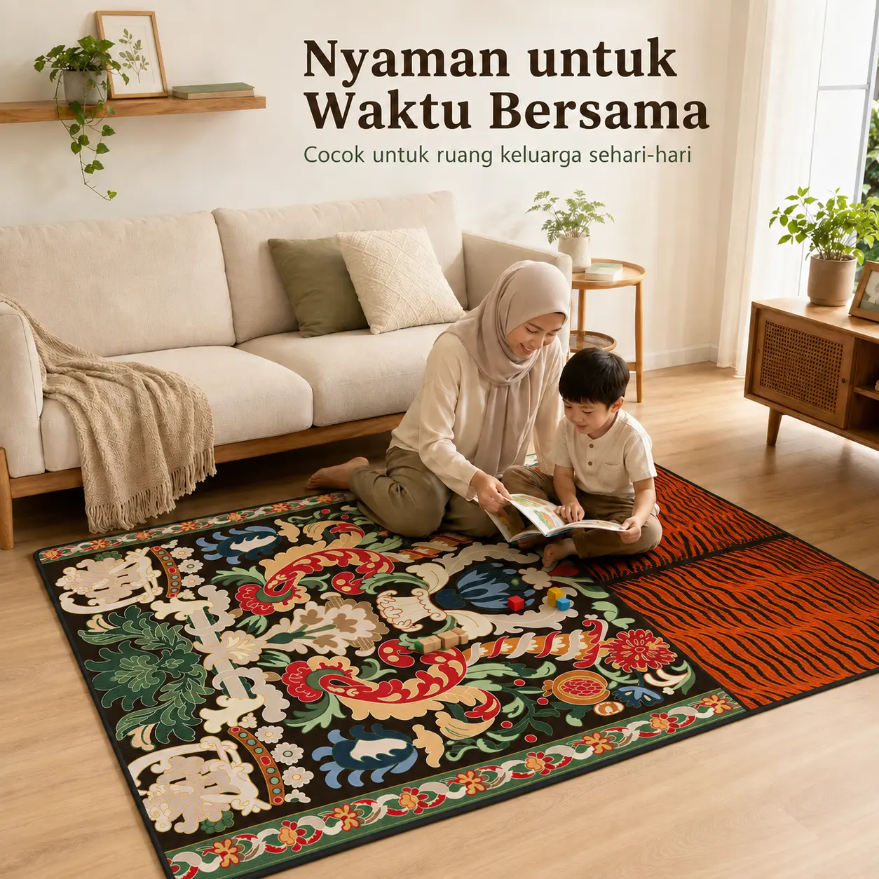 Karpet Besar Karpet Lantai Anti Slip Lembut Bulu Pendek Mudah Dibersihkan Tidak Mudah Kotor untuk Ruang Tamu Kamar Tidur Kamar Anak Area Keluarga Alas Bermain Anak Makan Bersama Keluarga Aktivitas Sehari-hari dan Alas Lantai Rumah Ukuran Besar