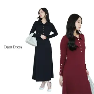 RARENOA - Dara Knit Dress Longsleeve - Dress Knit  Casual Midi Wanita Lengan Panjang