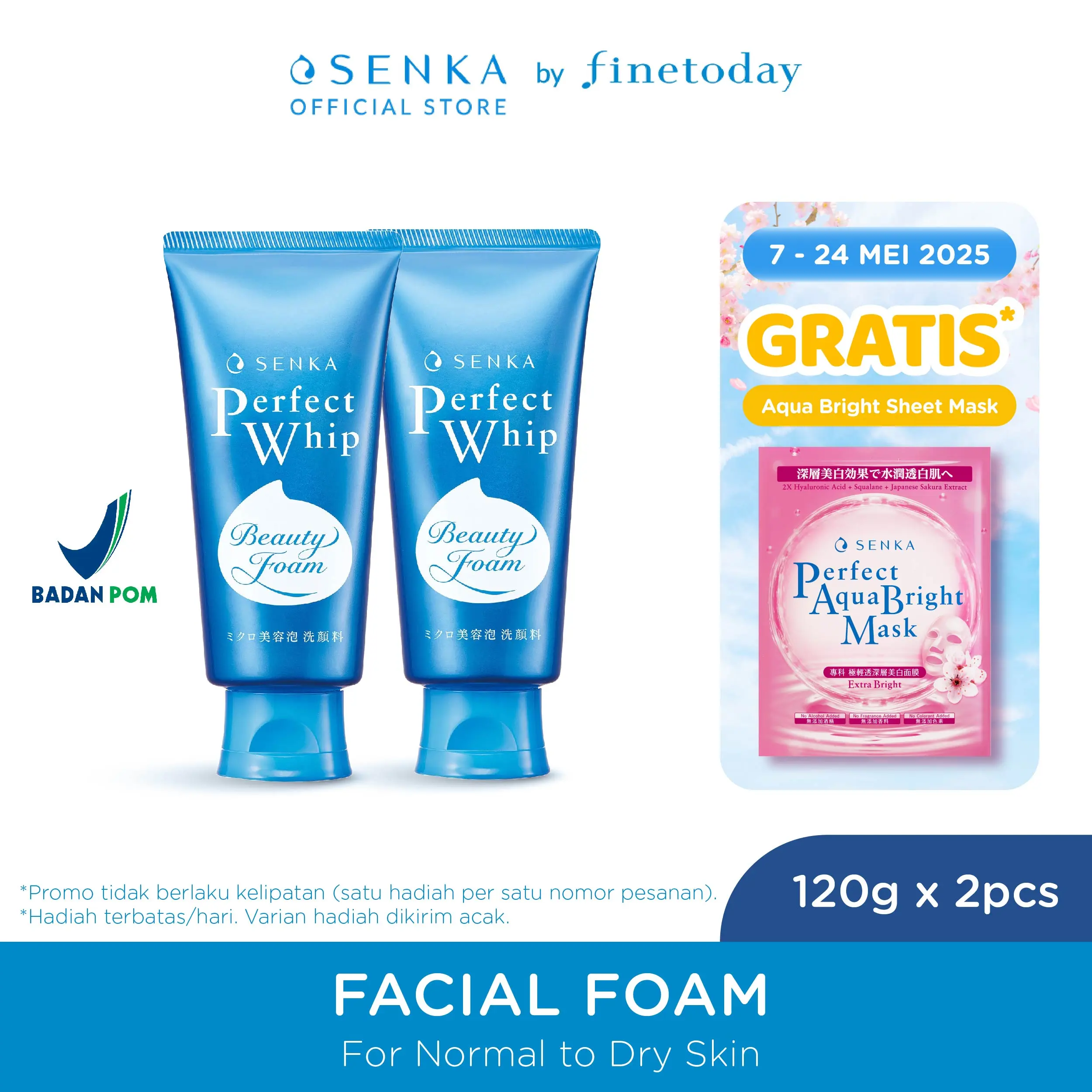 [PAKET HEMAT - TWINPACK] SENKA Perfect Whip U Facial Foam  From Japan 120g Acid Double Hyaluronic Acid - Untuk Membersihkan Wajah
