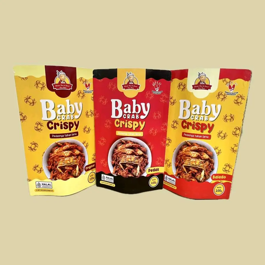 keripik Babycrabs crispy/keripik kepiting/Babycrabs kemasan Kripik Snack Cemilan Pedas Food Makanan Chips Camilan