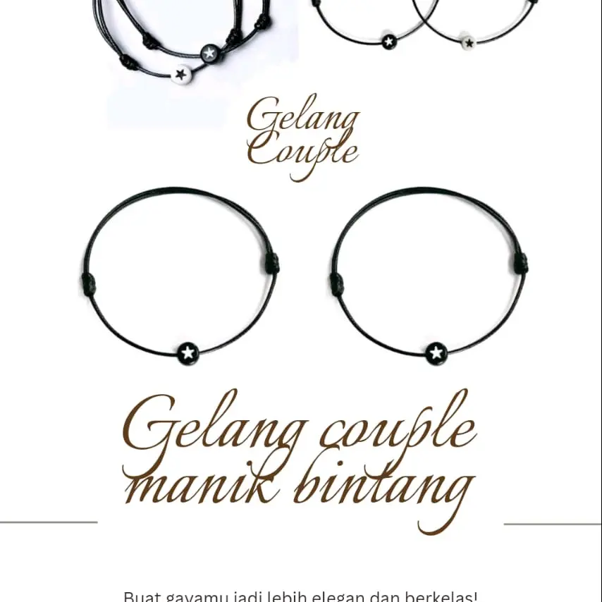 Gelang couple starboy stargirl (2pcs) Tali korea Anak Kulit Costume Fashion