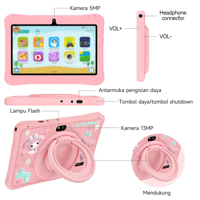 【Hancdon】F06/COD/Kesejahteraan Edition Tablet Study Kids IPS Screen 7 Inch/Tablet Edukasi Anak aipet  anak  tab tablet  belajar/ipad untuk anak anak/tablet android murah Toy Game Belajar table  tanak Wifi Layar Bluetooth 2