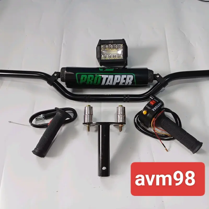 paletan komplit stang trail alloy + adavtor stang + gasspontan + lampu tembak LED 0