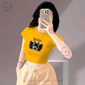 Áo Thun Ngắn Dáng Croptop Chất Borip Form Basi Ôm Body Nữ In Hình Bad Girl, Size S M L, Áo Croptop Ôm Body Nữ Áo Kiểu Xinh Đẹp In Hình Độc Lạ Đi Biển Đang Hot 2025 Mặc Hè Mặc Nhà Mặc Đi Chơi Thoải Mái Có Bigsize Đến 65kg