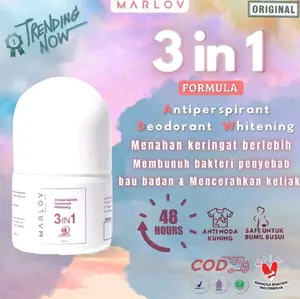 [PROMO] MARLOV ANTIPERSPIRANT DEODORANT WHITENING 3 IN 1 ROLL ON MENCERAHKAN KETIAK MENGHILANGKAN BAU KETIAK DAN KERINGAT BERLEBIH