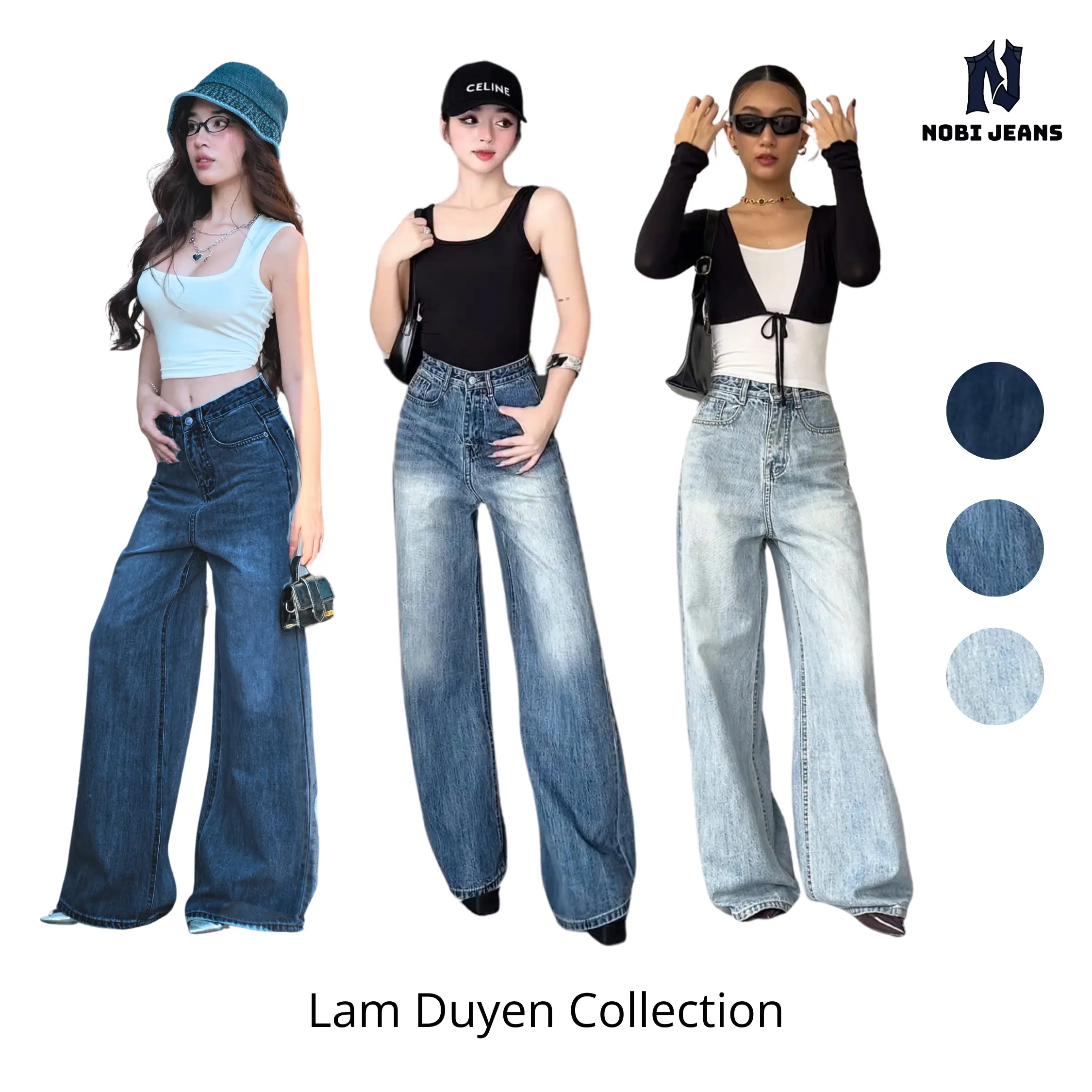 Quần jeans nữ ống suông loe - Lam Duyên Pants, Women, Ong rộng, Ống Suông, quần bò, quần ống dài, quan jeannu, Suông Loe Voi