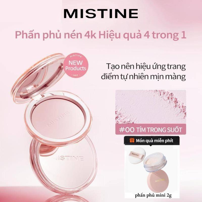 COD MISTINE phấn nén Làm sáng tự nhiên Thích hợp cho da nhạy cảm chống nước chống mồ hôi Kiểm Soát Dầu Lâu Trôi mỹ phẩm 9g Quà tặng miễn phí phấn phủ mini 2g