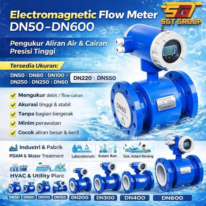 Jual Flowmeter Electromagnetic DN80 3"Inch Flow Meter Electromagnetic ...