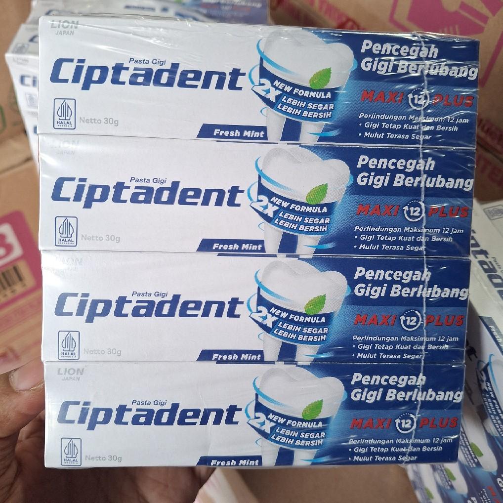 Pasta Gigi Ciptadent 30 gr Isi 1 Lusin (12 Biji) - Varian Biru/Merah/Hijau - Mulut, Gusi Mencerahkan