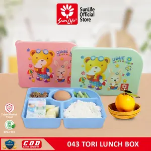 SUNLIFE Tori Lunch Box Kotak Makan Anak BPA Free Praktis & Anti Bocor Kotak Makan Bergizi Gratis SNL-043