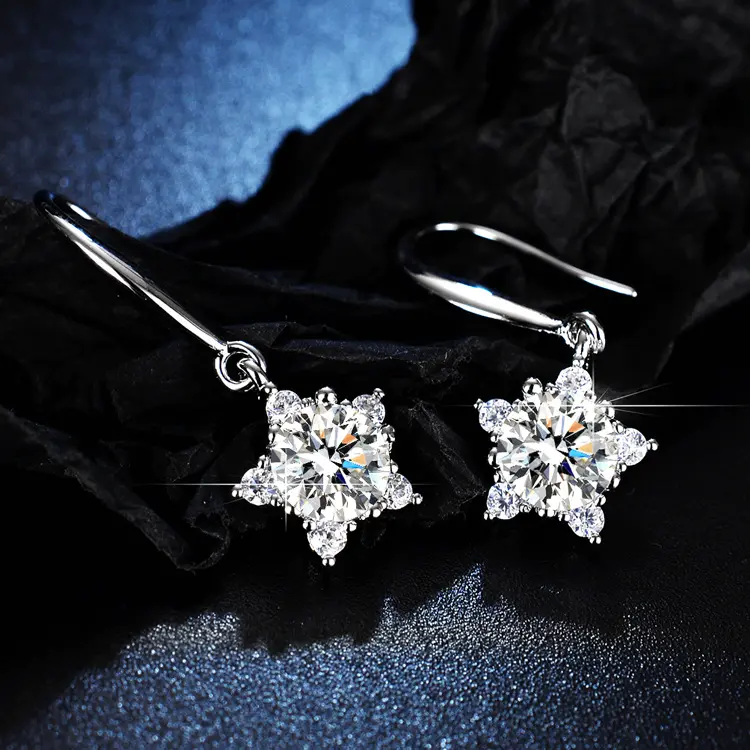 Anting-Anting Zircon Model Bintang Aksesoris Wanita Earring Elegant box