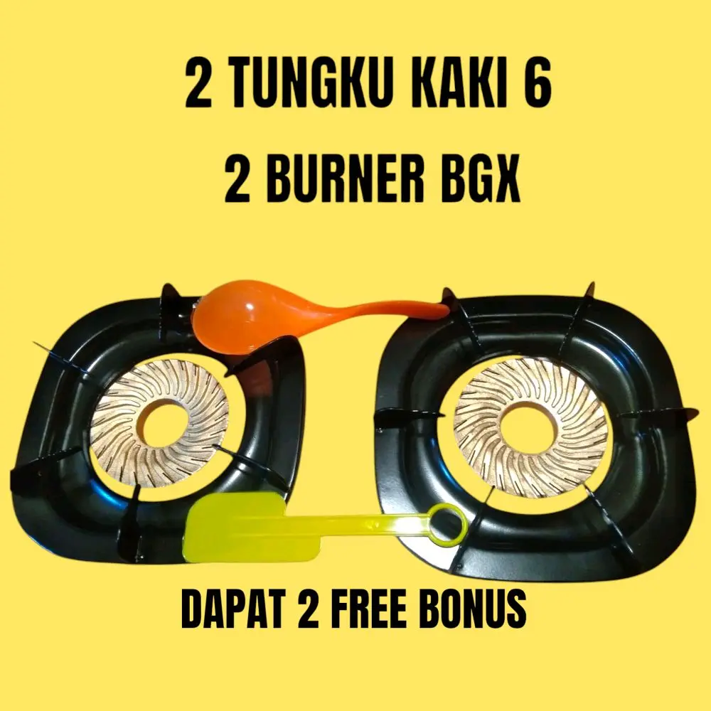 Tatakan Tungku kompor Rinnai besar, 2 Set Tatakan Tungku Kompor Gas Rinnai Kaki 6 Dan Burner Bgx besi loy RI 712 BGX RI 602 BGX Dan Lain Lain ,Dapat 2 Bonus free centong nasi & solet••