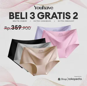 YOUHAVE PAKET 5 PCS CELANA DALAM SEAMLESS CD SEAMLESS PANTY C920 Nyaman Wanita