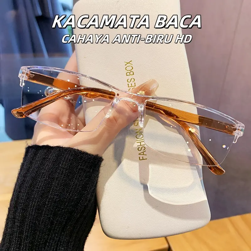【Toko Resmi YJ】Kacamata baca Plus Anti Radiasi, Bisa Untuk Membaca Model Korea Keren Pria Wanita Hitam Orange Anti Patah Murah 8927