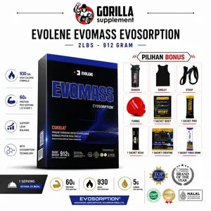 Evolene Evomass  EVOSORPTION 2lbs 2lb 900 Gram Susu Suplemen Fitness