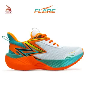 LJS Flare Putih Oren Sepatu Running Size 39-43 Sepatu Olahraga Pria Wanita