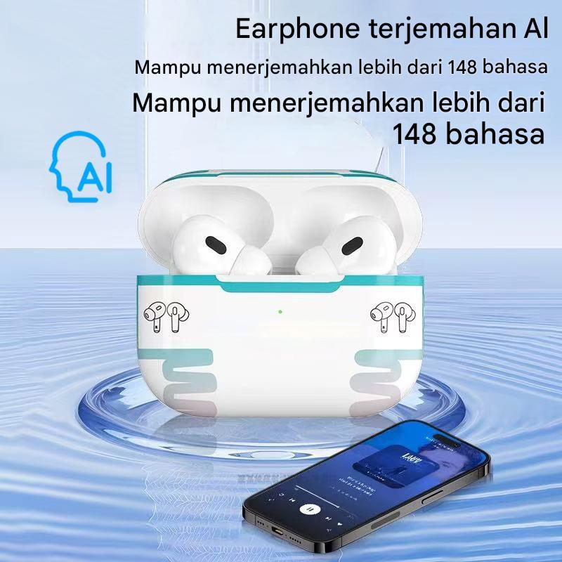 AI TWS Original TWS Earphone Nirkabel Bluetooth 5.3 Dual MIC Stereo Noise Reduction Bass HIFI Touch Control Earbuds