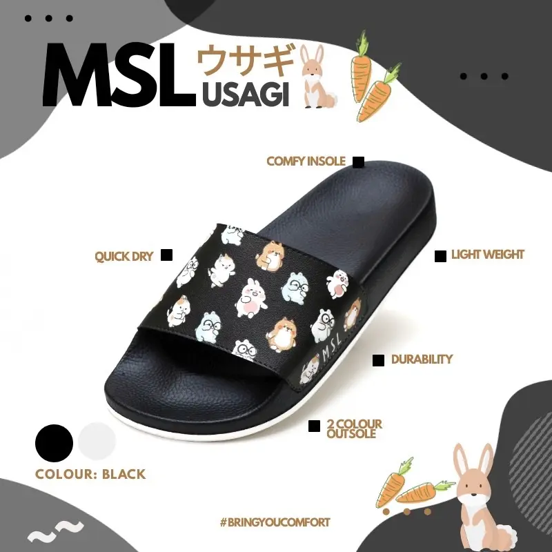 SANDAL WANITA KIDS SLIDE DENGAN ANTI SLIP MSL USAGI 4