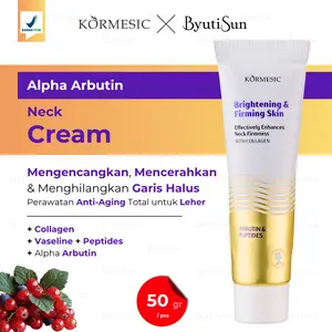 KORMESIC Firming and Lifting Neck Cream Krim Kulit Leher Anti Aging Pemutih Pencerah Penghilang Kerutan Mengencangkan Elastisitas Lembut Kenyal Kencang Awet Muda Krim Kolagen Peptida Arbutin